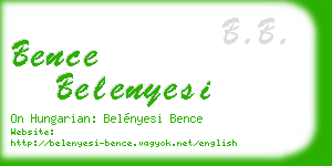 bence belenyesi business card